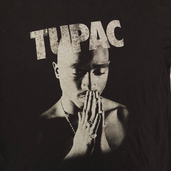 2Pac Tupac Rap Short Sleeve Graphic Crew Neck T Shirt Mens Size Large L Black - Picture 4 of 9